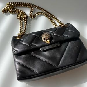 KURT KEIGER Mini Kensington black leather crossbody shoulder bag